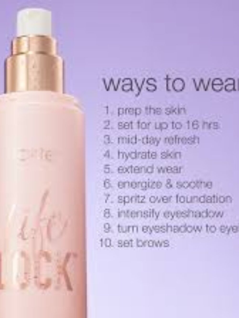 🩷💜🩷NIB tarte life lock hydrating setting spray full size - Picture 2 of 8